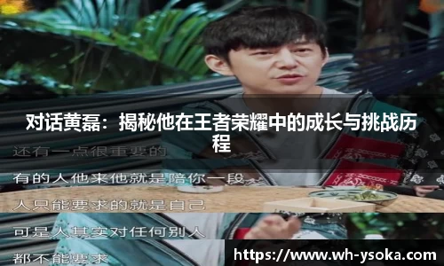 对话黄磊：揭秘他在王者荣耀中的成长与挑战历程